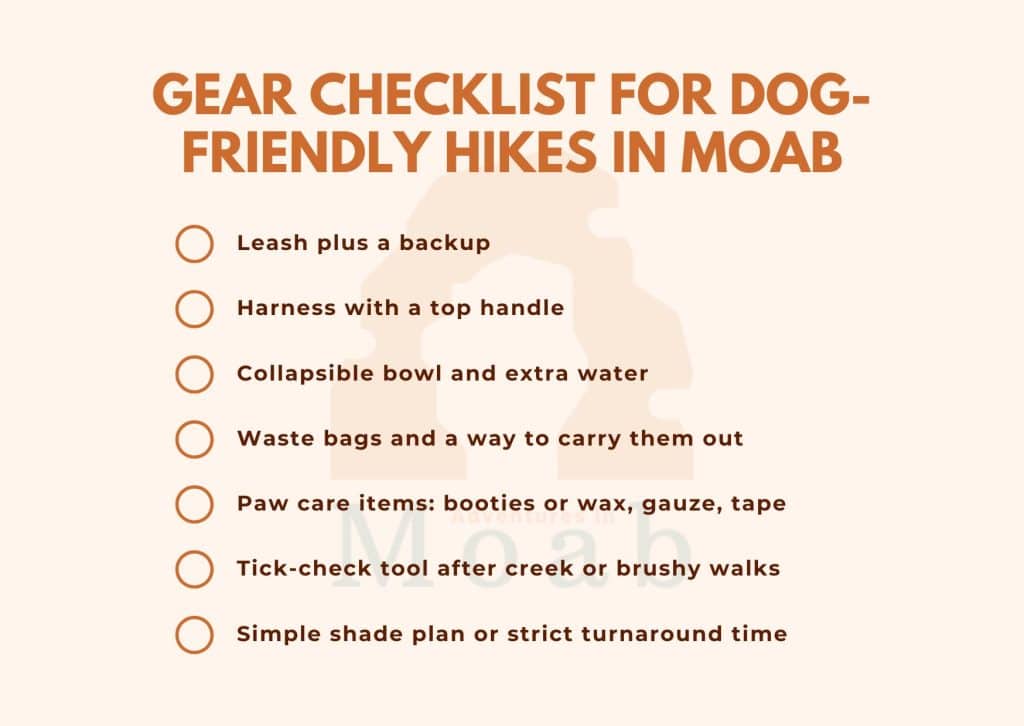 Dog-Friendly Hikes in Moab - Gear Checklist
