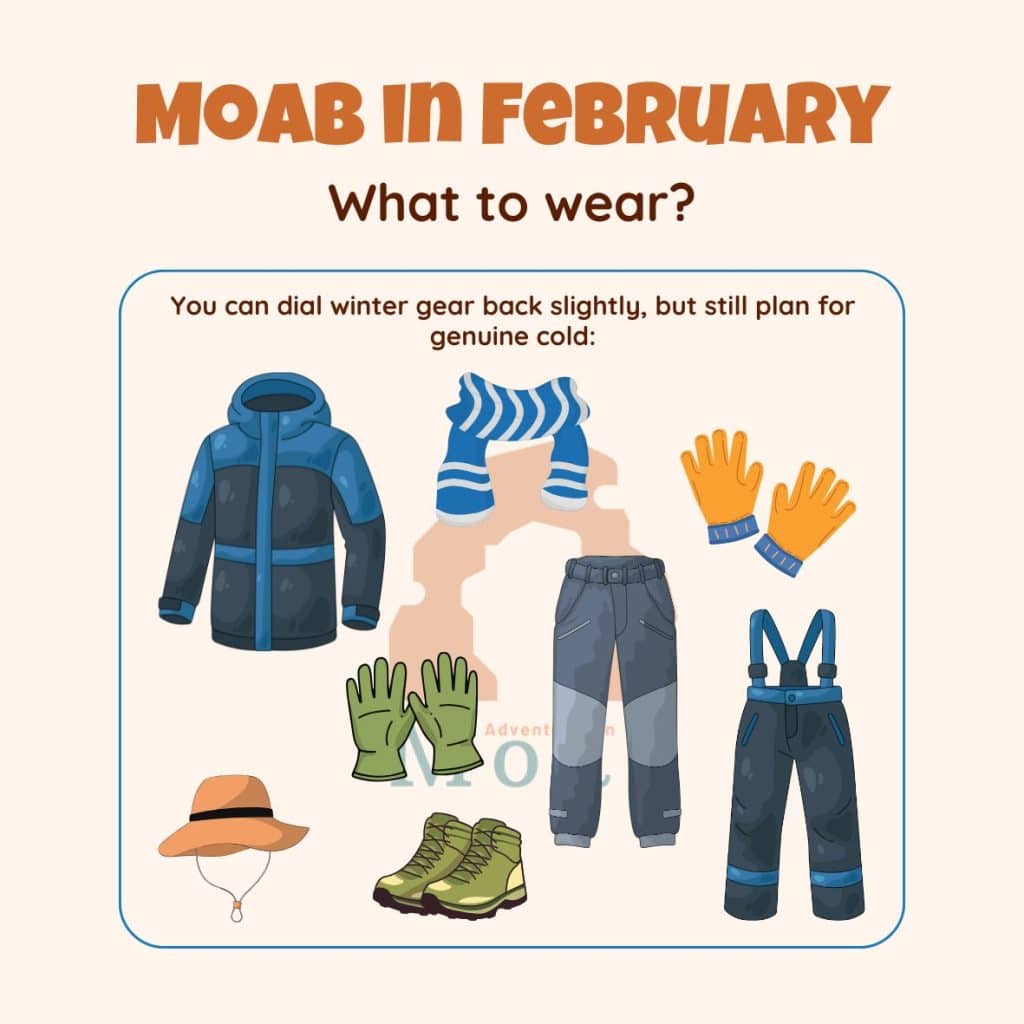 What to wear in Moab - February