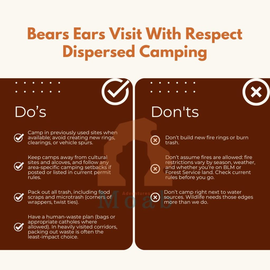 Bears Ears Visit With Respect - Camping Fires and Human Waste